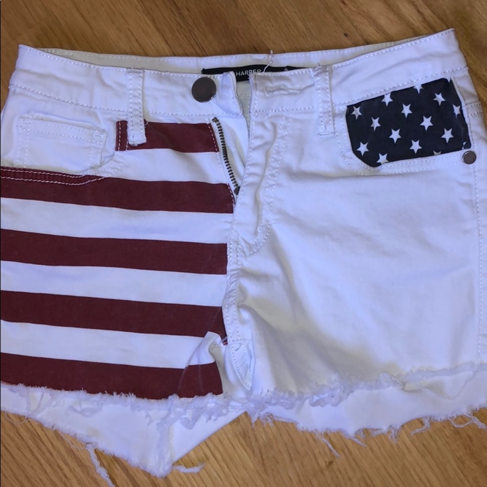 Harper Size 27 American Flag White Jean Shorts